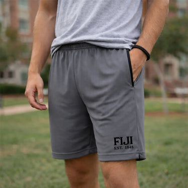 FIJI 7in Grey Pocketed Shorts Phi Gamma Delta