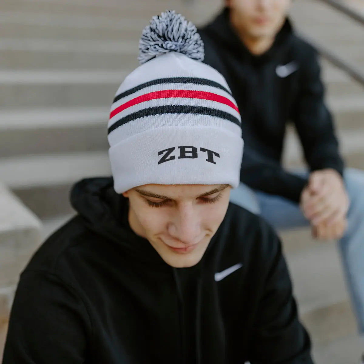ZBT White Hockey Knit Beanie Campus Classics