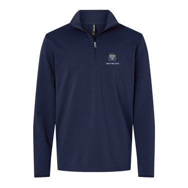 ZBT Embroidered Crest Quarter Zip Zeta Beta Tau