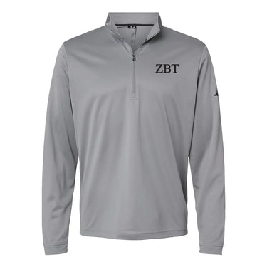 ZBT Frat Grey Adidas Lightweight Performance 1/4 Zip.