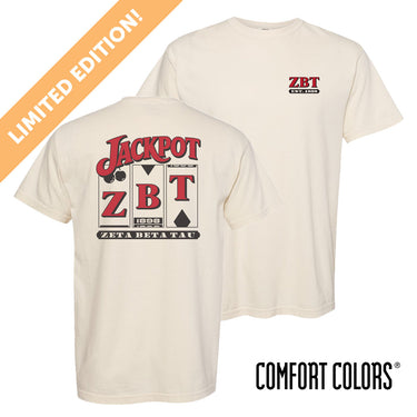 Ivory Comfort Colors Zeta Beta Tau Jackpot t-shirt