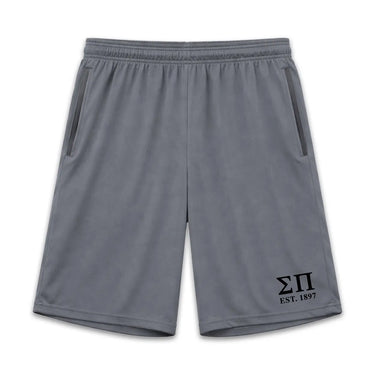 Sigma Pi 7in Grey Pocketed Shorts Sigma Pi