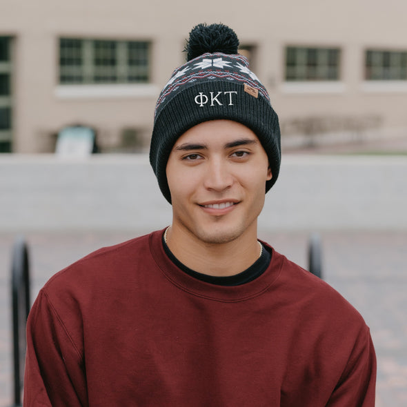 Limited Edition! Phi Tau Knitted Pom Beanie