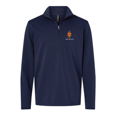 Phi Tau Embroidered Crest Quarter Zip Phi Kappa Tau