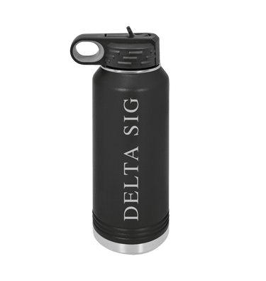 Black Water Bottle Front