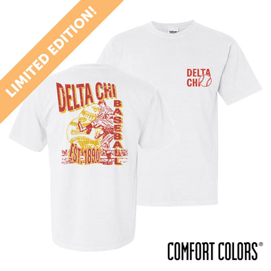 New! Delta Chi Comfort Colors Throwback Throwers Short Sleeve Tee