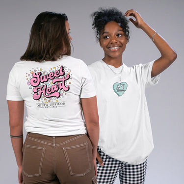 Delta Upsilon Sweetheart White Short Sleeve Tee Delta Upsilon