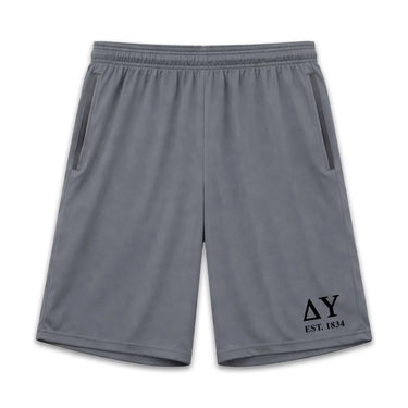 Delta Upsilon 7in Grey Pocketed Shorts Delta Upsilon