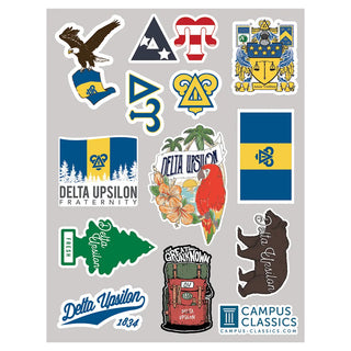 Delta Upsilon Sticker Sheet Delta Upsilon