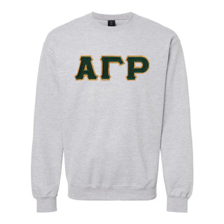 AGR Heather Grey Crewneck With Sewn On Letters Alpha Gamma Rho