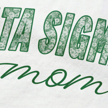 Close-up image of fraternity mom t-shirt graphic