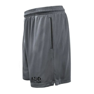 Delta Sig 7in Grey Pocketed Shorts Delta Sigma Phi
