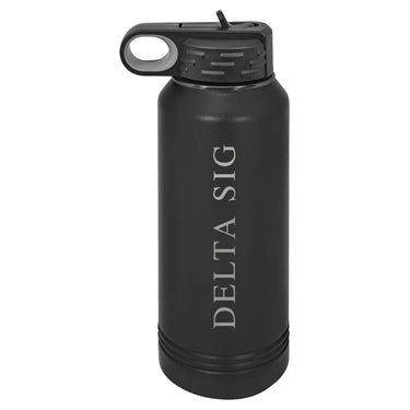 Delta Sig Black Water Bottle
