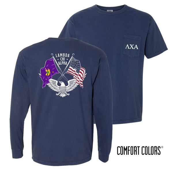 Lambda Chi Comfort Colors Navy Patriot tee | Lambda Chi Alpha | Shirts > Short sleeve t-shirts