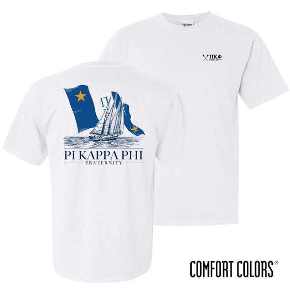 Pi Kapp Comfort Colors White Seafarer Short Sleeve Tee | Pi Kappa Phi | Shirts > Short sleeve t-shirts