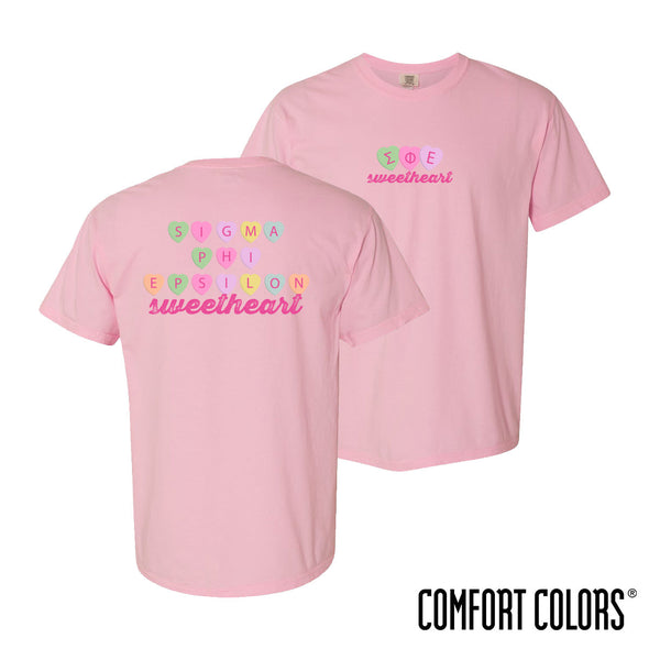 New! SigEp Comfort Colors Candy Hearts Short Sleeve Tee