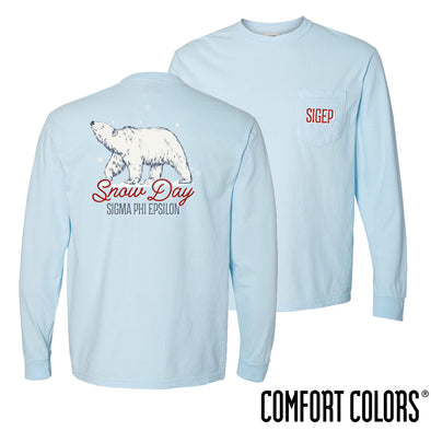 SigEp Comfort Colors Snow Day Long Sleeve Pocket Tee