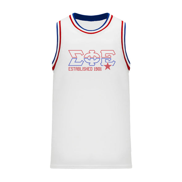SigEp Retro Block Basketball Jersey | Sigma Phi Epsilon | Shirts > Jerseys
