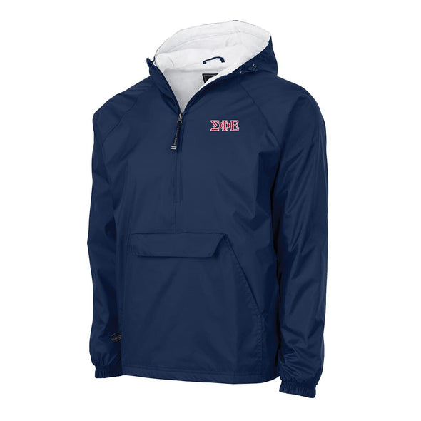 SigEp Charles River Navy Classic 1/4 Zip Rain Jacket | Sigma Phi Epsilon | Outerwear > Jackets