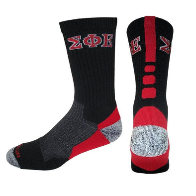 SigEp Black & Red Performance Shooter Socks | Sigma Phi Epsilon | Apparel > Socks