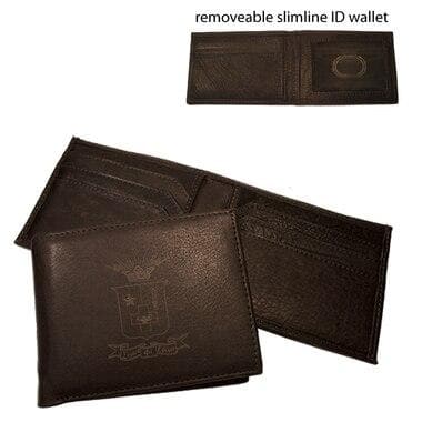 SigEp Brown Leather Crest Bi-Fold Wallet | Sigma Phi Epsilon | Bags > Wallets