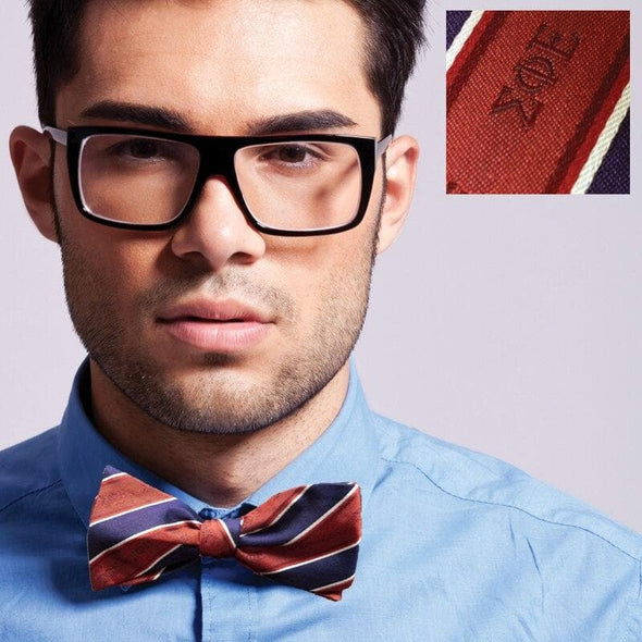 Sale! SigEp Red and Purple Striped Silk Bow Tie | Sigma Phi Epsilon | Ties > Bow ties