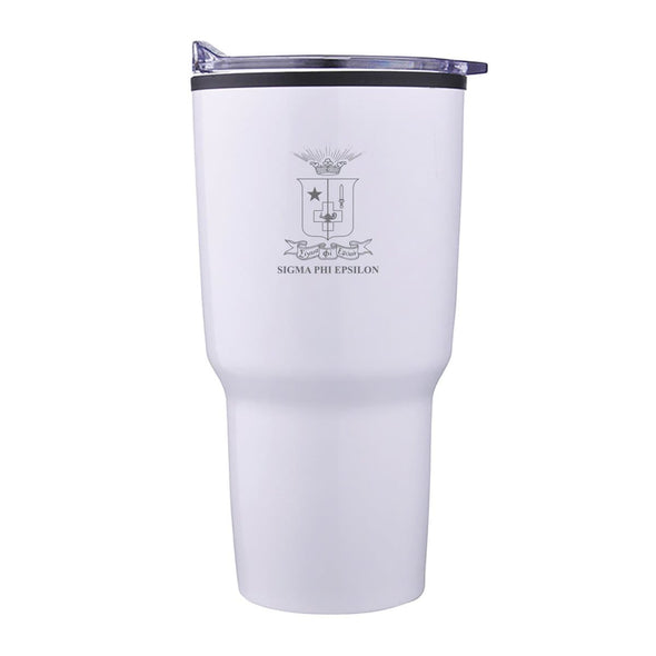 SigEp 30oz White Tumbler | Sigma Phi Epsilon | Drinkware > Travel mugs