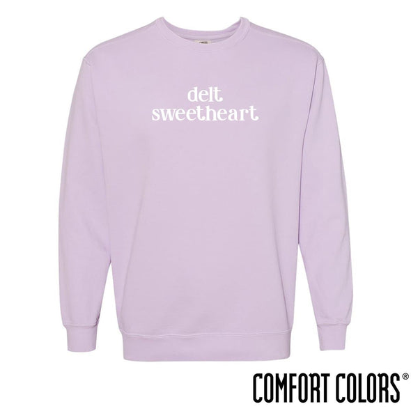 New! Delt Comfort Colors Purple Sweetheart Crewneck | Delta Tau Delta | Sweatshirts > Crewneck sweatshirts