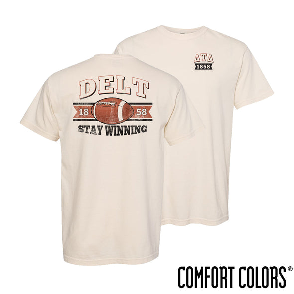 New! Delt Comfort Colors Stay Winning Football Short Sleeve Tee