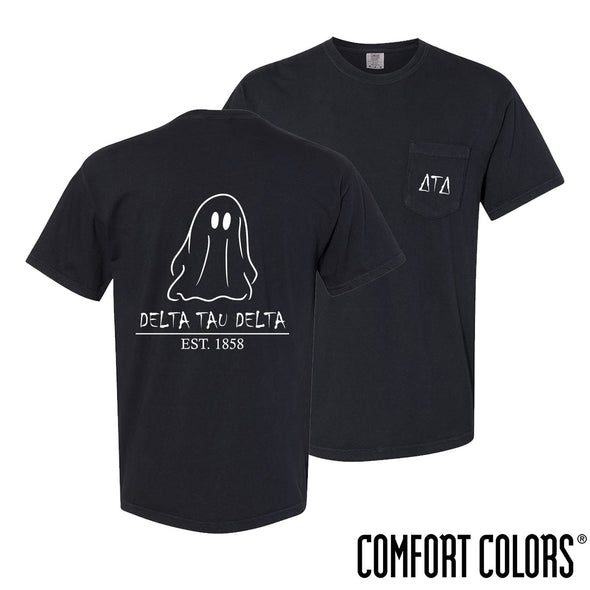 New! Delt Comfort Colors Black Ghost Short Sleeve Tee