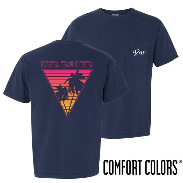 Delt Comfort Colors Navy Short Sleeve Miami Pocket Tee | Delta Tau Delta | Shirts > Short sleeve t-shirts