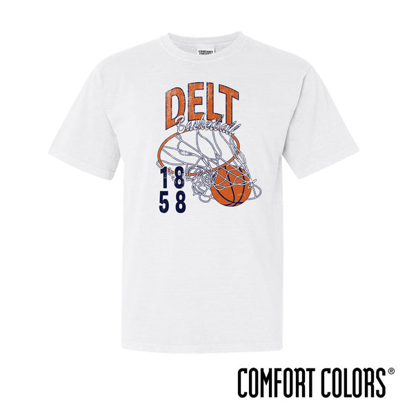 New! Delt Comfort Colors Retro Basketball Short Sleeve Tee
