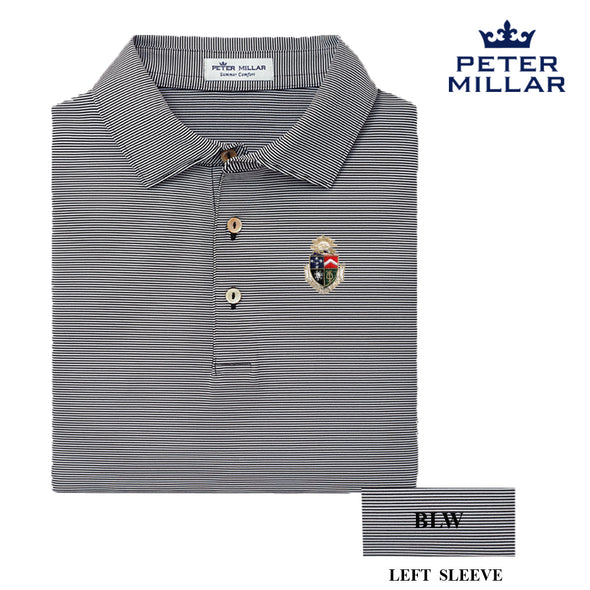 Delt Personalized Peter Millar Jubilee Stripe Stretch Jersey Polo with Crest