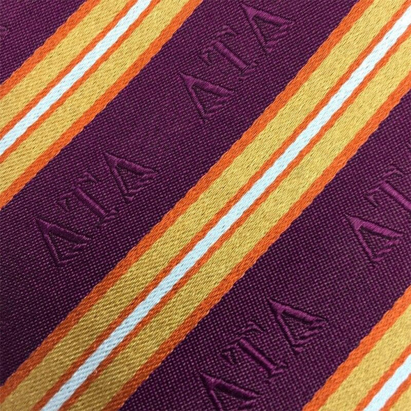 Delt Purple and Gold Striped Silk Tie | Delta Tau Delta | Ties > Neck ties