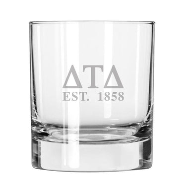 Delt Engraved Glass | Delta Tau Delta | Drinkware > 8 ounce glasses