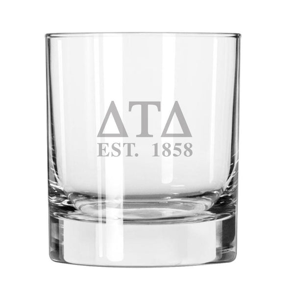 Delt Engraved Glass | Delta Tau Delta | Drinkware > 8 ounce glasses