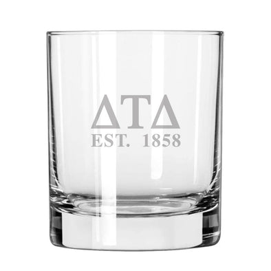 Delt Engraved Glass | Delta Tau Delta | Drinkware > 8 ounce glasses