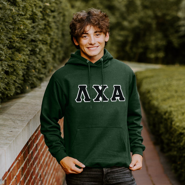 Lambda Chi Forest Hoodie with Sewn On Twill Letters