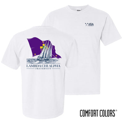 Lambda Chi Comfort Colors White Seafarer Short Sleeve Tee | Lambda Chi Alpha | Shirts > Short sleeve t-shirts