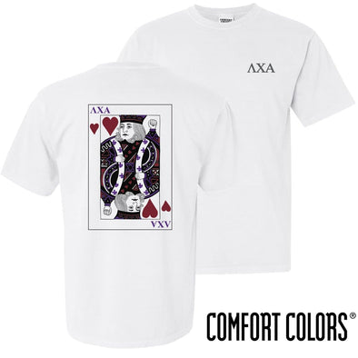 Lambda Chi Comfort Colors White King of Hearts Short Sleeve Tee | Lambda Chi Alpha | Shirts > Short sleeve t-shirts