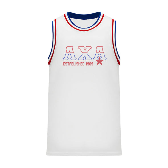 Lambda Chi Retro Block Basketball Jersey | Lambda Chi Alpha | Shirts > Jerseys