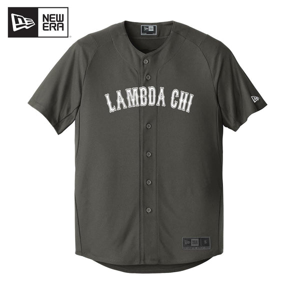 Lambda Chi New Era Graphite Baseball Jersey | Lambda Chi Alpha | Shirts > Jerseys