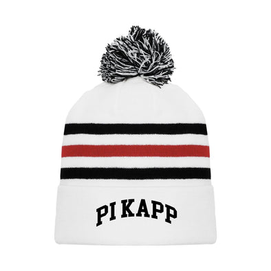 Pi Kapp White Hockey Knit Beanie | Pi Kappa Phin | Headwear > Beanies