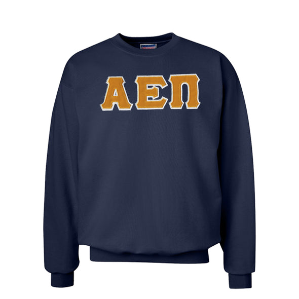 AEPi Navy Crewneck Sweatshirt with Sewn On Letters
