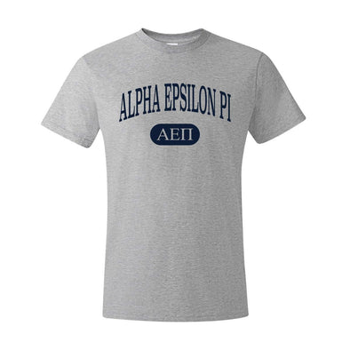 AEPi Heather Gray Letter Tee | Alpha Epsilon Pi | Shirts > Short sleeve t-shirts