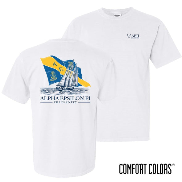 AEPi Comfort Colors White Seafarer Short Sleeve Tee | Alpha Epsilon Pi | Shirts > Short sleeve t-shirts