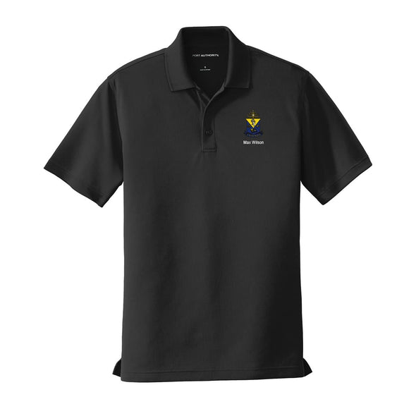 Personalized AEPi Crest Black Performance Polo | Alpha Epsilon Pi | Shirts > Short sleeve polo shirts