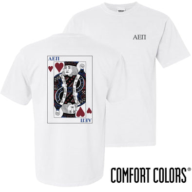 AEPi Comfort Colors White King of Hearts Short Sleeve Tee | Alpha Epsilon Pi | Shirts > Short sleeve t-shirts
