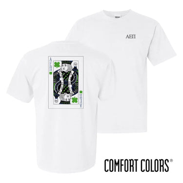 AEPi Comfort Colors White Short Sleeve Clover Tee | Alpha Epsilon Pi | Shirts > Short sleeve t-shirts