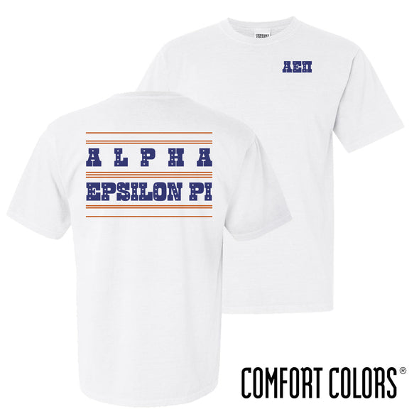 AEPi Comfort Colors Stars & Stripes White Short Sleeve Tee